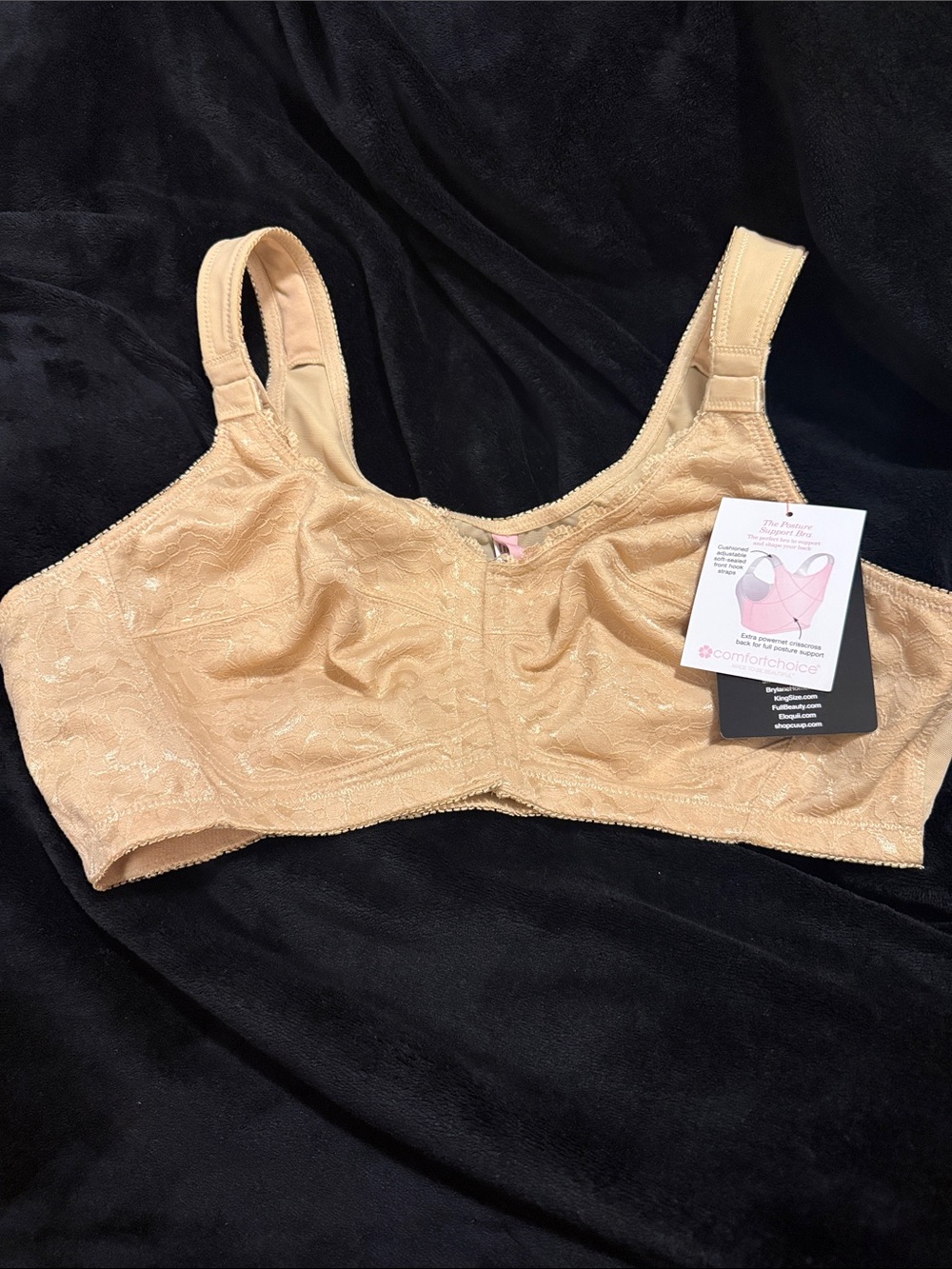 Comfort Choice Nude Front-Close Wireless Posture Support Bra - Size 40C NWT